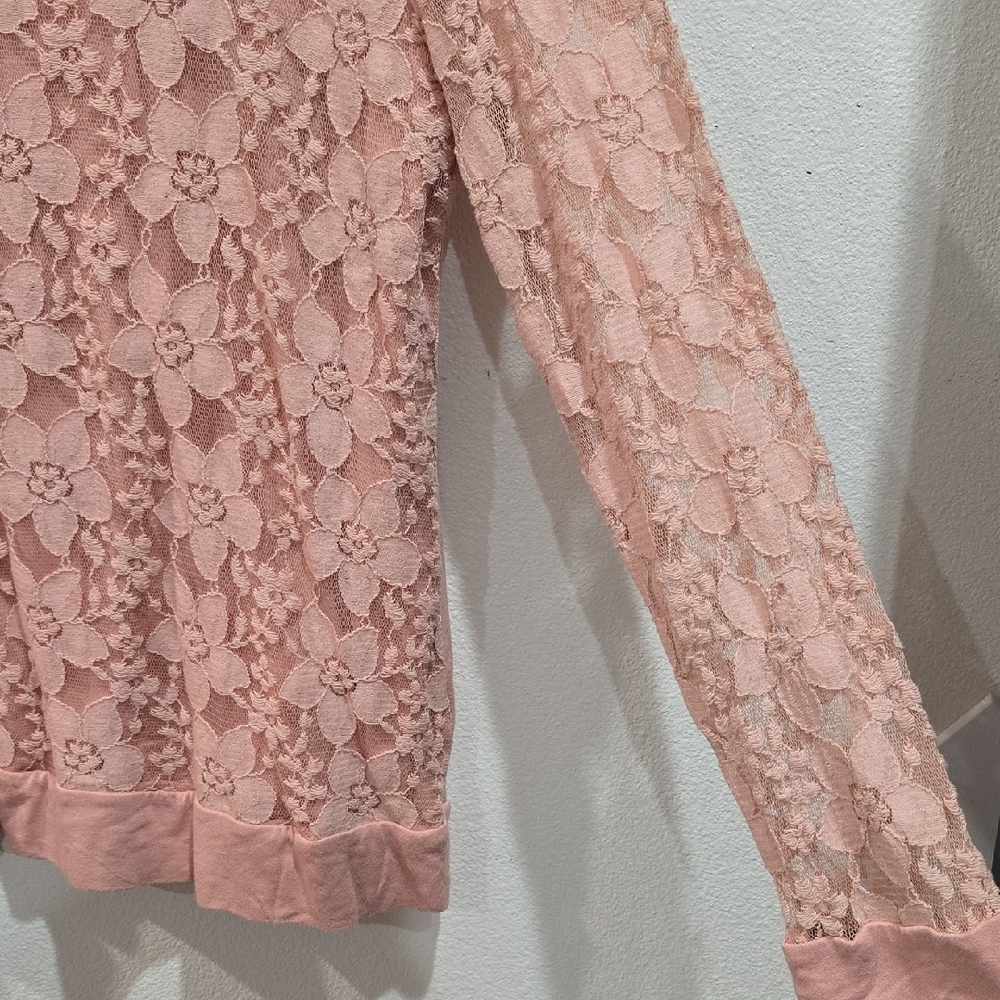 Adrianna Papell Blush Lace Floral Blouse - Picture 5 of 7